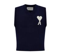 Ami Paris - Gilet Scollo a V - - Knitwear - Donna - Blu - L