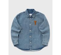 AMI Paris OVERSHIRT WITH KNITTED AMI DE COEUR men Longsleeves blue in taglia:XL