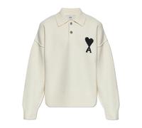 Ami Paris - Polo a maniche lunghe in lana - - Knitwear - unisex - Beige - S