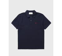 AMI Paris POLO WITH RED AMI DE COEUR men blue in taglia:XL