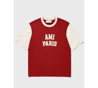 AMI Paris TSHIRT WITH AMI PARIS FELT EMBROIDERY men Shortsleeves red|beige in taglia:XXL