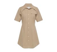 Ami Paris - Wool Dress with a Pinstripe Pattern - - Dresses - Donna - Beige - XS