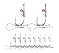Ami per gamberetti, 10 pezzi, strumenti da pesca 2 in 1 per la pesca, ami da pesca alla persica, adatti per pescatori, pescatori, padri, mariti e acqua salata, mare, laghi, fiumi, ruscelli, stagni e