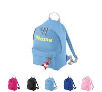 AmiAmarena Zaino piccolo personalizzato con ricamo Zainetto asilo, scuola materna, palestra. Zaino per bambini e ragazzi (Celeste, 24x33)
