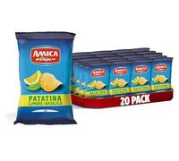 AMICA Chips | La Patatina Gusto Limone e Basilico, Snack Senza Glutine, Con Olio di Semi di Girasole, Aroma Naturale, 20 Pezzi x 100 gr