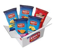 AMICA Chips - Misto Party Box, Snack per Feste e Aperitivi, 50 Sacchetti | Patatine Classiche, Grigliate, Paprika, Ketchup, Tortilla, Bi Bip Formaggio, Cornetti Formaggio
