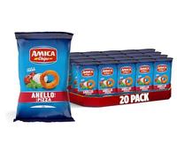 AMICA Chips | Patatine Anello al Gusto Pizza, Snack di Mais Cotto al Forno, Con Olio di Semi di Girasole, 20 Pezzi x 125 gr