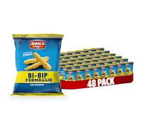 AMICA Chips - Patatine Bi Bip al Formaggio, 48 Confezioni da 25g | Snack di Mais al Formaggio, Cotte al Forno, Senza Glutammato Monosodico
