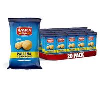 AMICA Chips | Patatine Pallina al Gusto Formaggio, Snack di Mais Cotto al Forno, Senza Glutammato Monosodico, Con Olio di Semi di Girasole, 20 Pezzi x 125 gr