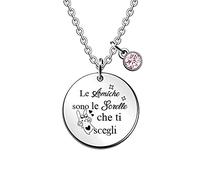Amica Ciondolo Collane Laurea Amicizia Regalo Donne Amiche Andare All'Università Incoraggiare Ricordo Compleanno Natale Adolescenti Distanza Ritorno Scuola Regali Amiche Sono Le Sorelle Che Ti Scegli