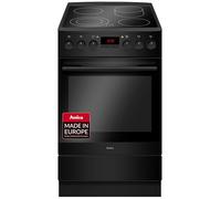 Amica SHC 11503 SM - Piano cottura elettrico, 50 cm, design fine, nero opaco, timer SensorControl / MF11, aria calda con radiatore ad anello i efficienza energetica A