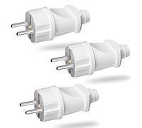 Amicably Spina Schuko, 3 Pezzi Connettori Schuko, 250 V/16 A Spina di Protezione con Contatto di Protezione, per Spina Connettore di Prolunga Spina Europea, Bianco