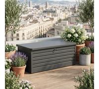 Amicasa Cassapanca contenitore Baule da esterno Alluminio 130x61x59 cm Antracite