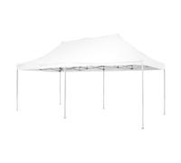 Amicasa Gazebo da Giardino 6x3 mt Pieghevole Ferro/Tessuto Bianco