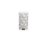 BARATTOLO 37 SFERE NATALE ASSORTITE BIANCO IRIDE D 6 CM