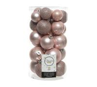 Decoris Set palline da albero Cilindro Sfera Mix 9022937, 30 pezzi plastica rosa cipria