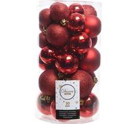 Amicasa Palline per Albero di Natale 30pz Clindro Sfera Mix Red 9022902