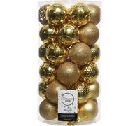 Amicasa Set palline albero Natale Decoris 37 pezzi Ø 6 cm Oro