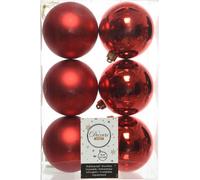 Decoris, 22052, Palline natalizie, infrangibili, miste lucide e opache, Rosso (Rot)