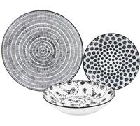 Amicasa Servizio Piatti Vega 18 Pezzi in Porcellana colore Nero - Art 46