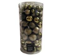 Amicasa Set palline albero Natale (100pz) Plastica Rosemary green 9912662