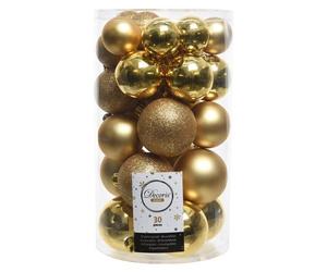 Amicasa Set palline albero Natale (30pz) Plastica Gold 9022900