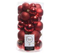 Amicasa Set palline albero Natale (30pz) Plastica Red 9022902