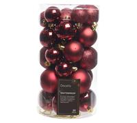 Amicasa Set Palline Natale Oxblood Eleganti Addobbi Albero Rosso Scuro 30 Pezzi