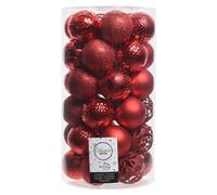 Amicasa Set palline albero Natale (37pz-6cm) Plastica Red 9020802