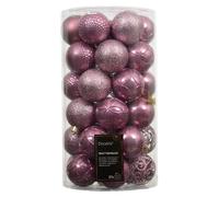 Amicasa Set palline albero Natale (37pz-6cm) Plastica Vintage pink 9022680