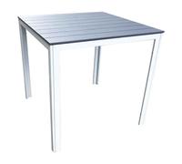 Amicasa Tavolo da esterno ferro MILANO Fisso Bianco e Antracite (78x78cm) SLA 78