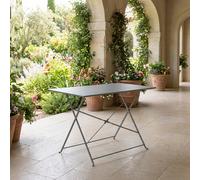 Amicasa Tavolo da Giardino Rettangolare in Acciaio Dimensioni 100x70x72 cm colore Antracite - Rock