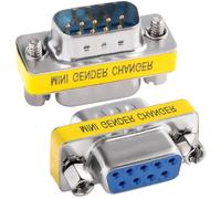 AmiCera 2 pezzi DB9 maschio a femmina Mini Gender Changer 9 pin seriale RS232 adattatore VGA maschio a maschio, convertitore di genere D-SUB per computer PC, trasferimento dati