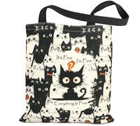 AmiCera Borsa tote in tela, borsa tote da donna, borsa regalo estetica con gatti con robuste cinghie per la festa della mamma, borsa tote in tessuto carino per donne signore ragazze che lavorano