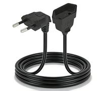 AmiCera Cavo di prolunga piatto, 5 m, con spina piatta a 90 gradi, spina europea di tipo C a cavo di alimentazione europeo di tipo C, prolunga per monitor, lampada, elettrodomestici (nero)