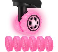 AmiCera Protezione ruote valigia, Night Glow Rosa, Big(2.16-2.67in Wheels)