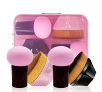 AmiCera Spugna per trucco, 2 pennelli + 2 spugne, rosa