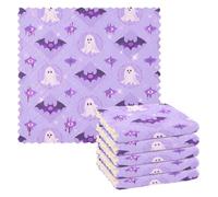 Amichevole Halloween Pipistrelli Decorazioni di Halloween Fattoria Microfibra Asciugamani per Cucina Appeso Asciugamani per Cucina Grande Ora Disegni articulos para decorar la cocina 28x28 cm Set di 6