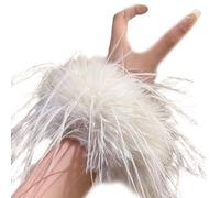 Amichevoli fasce per capelli con piume oversize pratiche cravatte elastiche con texture naturale per diverse occasioni Avvolgere piume alla moda