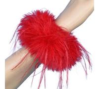 Amichevoli fasce per capelli con piume oversize pratiche cravatte elastiche con texture naturale per diverse occasioni con anello piumato
