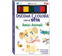 Amici animali. Disegna e colora con le dita. Dita colorate. Ediz. a colori. Ediz. a spirale. Con 5 inchiostri colorati per dita