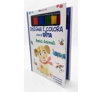 Amici animali. Dita colorate. Disegna e colora con le dita. Ediz. a colori. Ediz. a spirale. Con 5 inchiostri colorati per dita