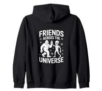 Amici attraverso l"universo - Umorismo alieno e Bigfoot Felpa con Cappuccio