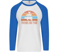 Amici Degli Animali Vegetariani Non Cibo Vegan 2 Uomo L/S Maglietta Baseball