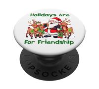 Amici Holidays Are For Friendship Santa Renna Fun PopSockets PopGrip Adesivo