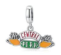 Amici in argento sterling 925 Ciondolo Central Perk Ciondolo con bottiglia di yogurt Coffee Shop Forever Love Perlina per braccialetto rigido