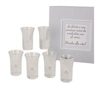 AMICI Set da 6 Bicchierini da liquore in scatola regalo BOMBONIERA 1F8F
