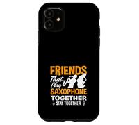 Amici suonano sassofono insieme divertente sassofonista Duo Custodia per iPhone 11