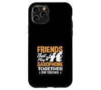 Amici suonano sassofono insieme divertente sassofonista Duo Custodia per iPhone 11 Pro
