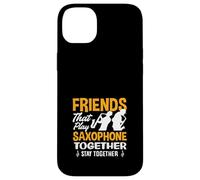 Amici suonano sassofono insieme divertente sassofonista Duo Custodia per iPhone 14 Plus